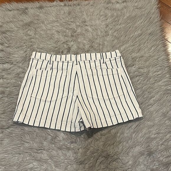 Madewell women’s navy blue and cream stripped cotton jean shorts size 30 - Picture 5 of 5